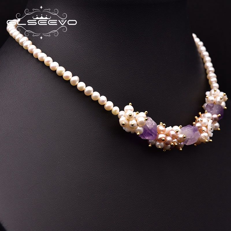 Pearl Trim Chain - Glseevo colar curto de pérolas naturais