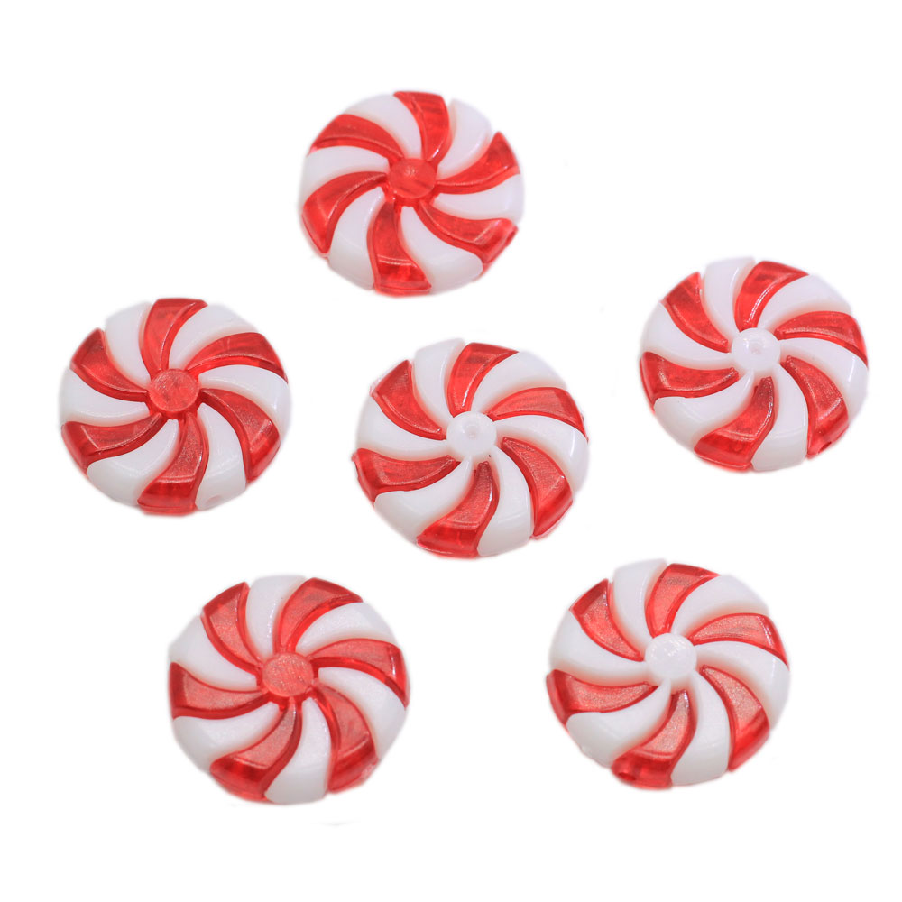 Christmas Craft Embellishment - Miniaturet vermelho branco moinho de vento