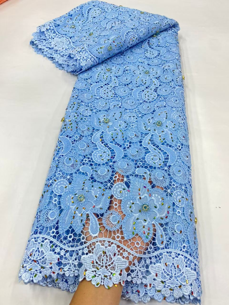 Crystal Mesh Fabric - Mais recente cabo guipure tecido de