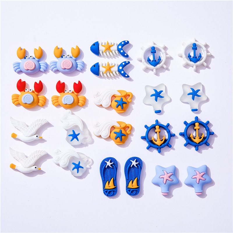 Christmas Craft Embellishment - Crab Float Garrafa Chinelo Miniatura, Flatback