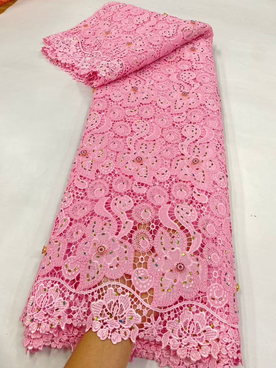 Mais recente cabo guipure teci - Crystal Mesh Fabric avaliação e preço