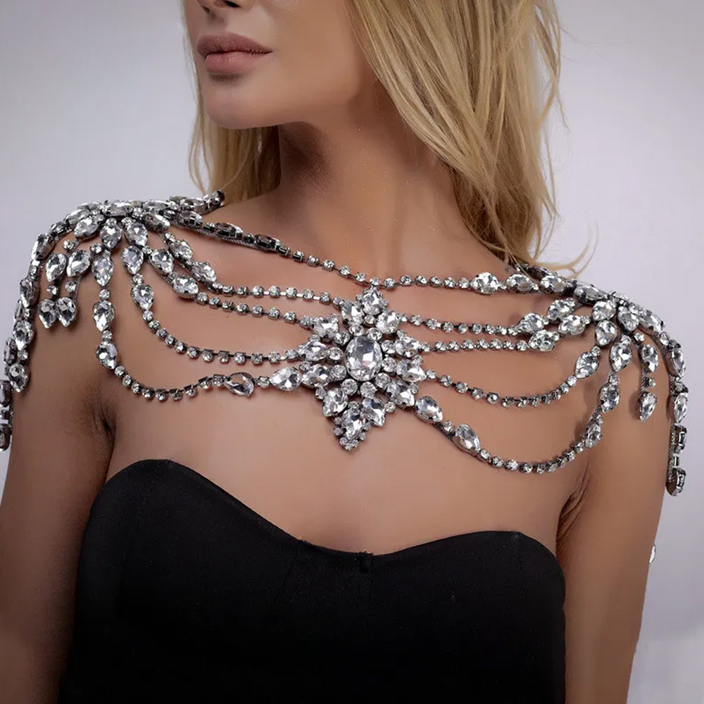 Boho cristal nupcial ombro cor - Pearl Trim Chain avaliação e preço