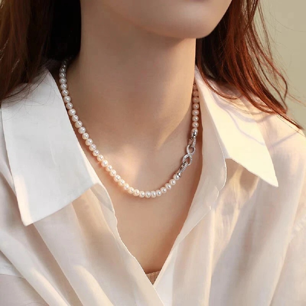 Colar de Pérolas Naturais Akoy - Pearl Trim Chain avaliação e preço