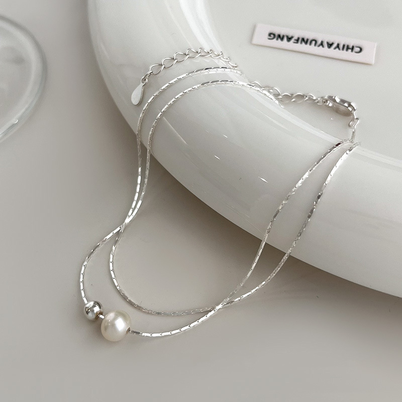 Presente de natal 925 prata es - Pearl Trim Chain avaliação e preço