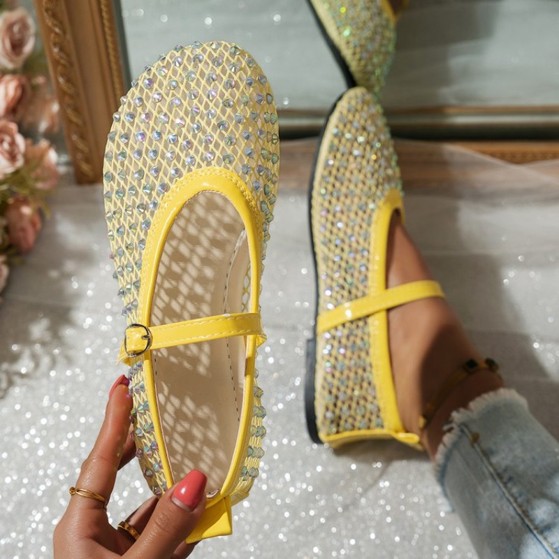 Sapatilhas Femininas de Moda c - Crystal Mesh Fabric avaliação e preço